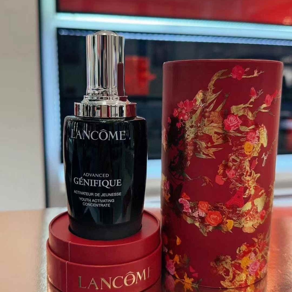 Lancome Advanced Genifique Serum with Black and Red Design